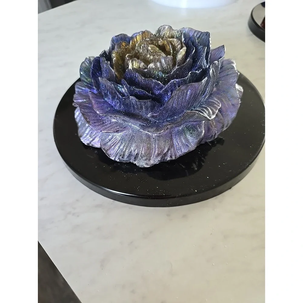 Handmade Resin Flower Purple Gold Blue‎ Decoration Gift.   600